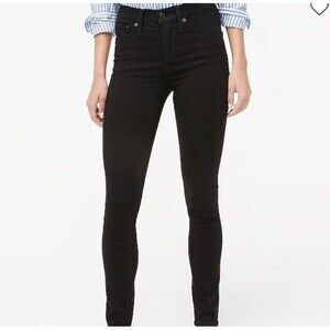 J.Crew Factory Curvy 10" high-rise black skinny jean in signature stretch Sz 25